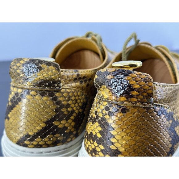 Gucci Phyton Snakeskin Yellow Sneakers For Man Size 10.5-Gucci - Picture 5 of 16